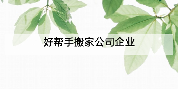 好帮手搬家公司企业
