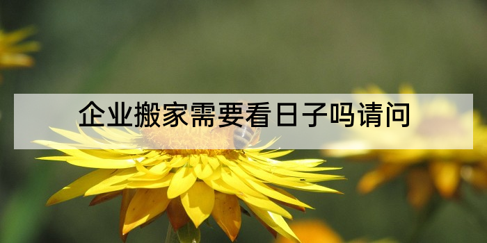 企业搬家需要看日子吗请问