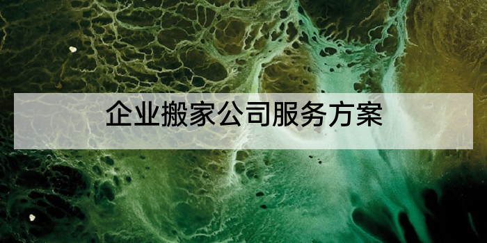 企业搬家公司服务方案