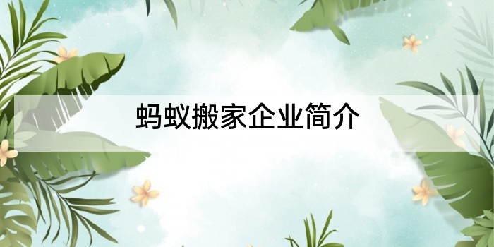 蚂蚁搬家企业简介