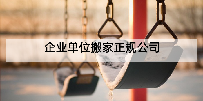 企业单位搬家正规公司
