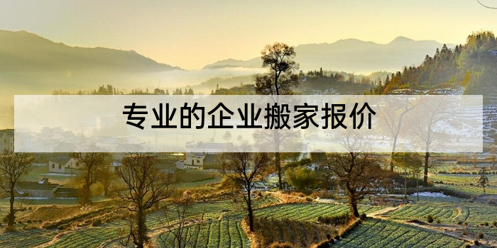 专业的企业搬家报价