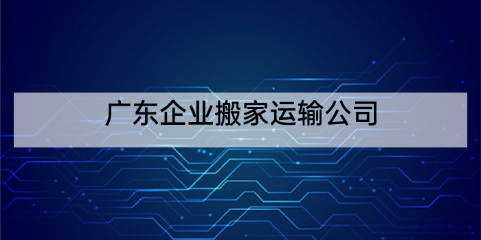 广东企业搬家运输公司