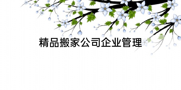 精品搬家公司企业管理