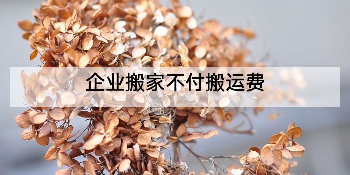 企业搬家不付搬运费