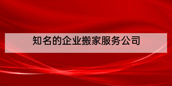 知名的企业搬家服务公司
